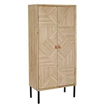 Armario DKD Home Decor Negro Natural Metal Abeto Madera MDF 70 x 35 x 156 cm