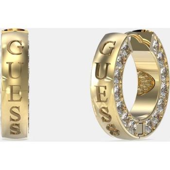 Guess - Pendientes Circle Lights de acero dorado