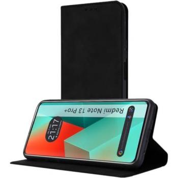 Funda Libro de Polipiel con Tarjetero para Xiaomi Redmi Note 13 Pro+ Plus 5G Color Negra