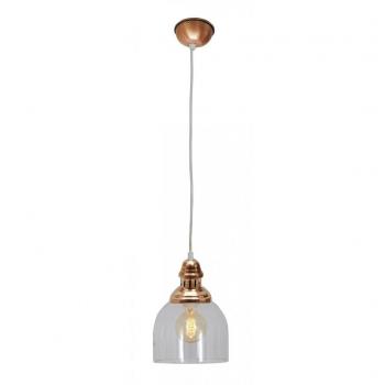 Lámpara de Techo Colgante Tipo Cúpula de Cobre Naeve Mumbai, 1 Bombilla E27, Dimensiones 18,5x110x18,5 cm