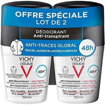 Vichy Homme 48H Antiperspirant Deodorant Anti-Marks Roll-On 2 x 50ml