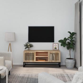 Mueble de TV de hierro y madera contrachapada 105x30x45 cm en color marrón