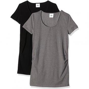 MAMALICIOUS MLLEA ORGANIC S/S TOP 2PACK NOOS, Camisa de maternidad Mujer, Negro
