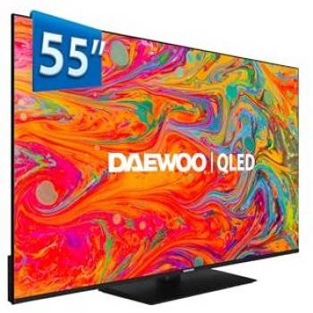 Televisor Inteligente Daewoo 55 QLED 4K UHD HDR Dolby Vision y Atmos, Compatible con Alexa, Diseño sin Marcos