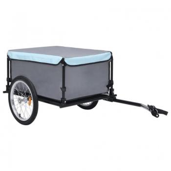 vidaXL 65 kg Black and Blue Bike Trailer