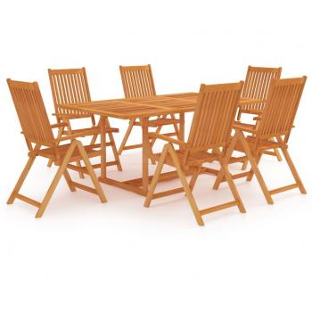 vidaXL 7 Piece Garden Dining Set Solid Teak Wood