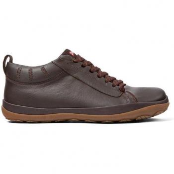 Zapatillas de piel para hombre con tecnología Gore-tex y cordones en marrón