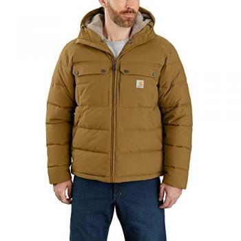 Carhartt Chaqueta de invierno para hombre, corte holgado, con aislamiento de peso medio, color Marrón, tamaño XL