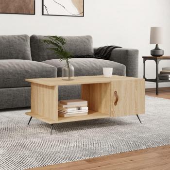 Mesa de centro de roble Sonoma 90x50x40 cm madera multicapa marrón