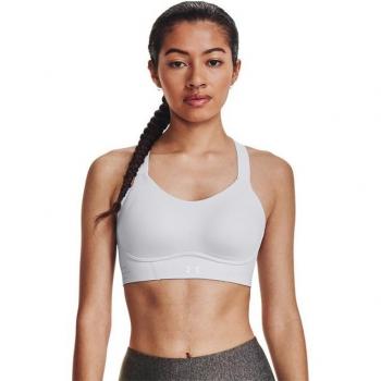 Under Armour - Top de mujer Uplift, soporte alto, color blanco, talla 95/B