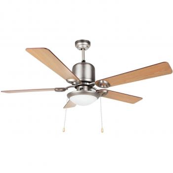 Orbegozo CP 61132 N Ventilador de Techo con 5 Palas Reversibles, 120 cm de diámetro, Potencia 60 W, luz, 3 velocidades, Acero Inoxidable