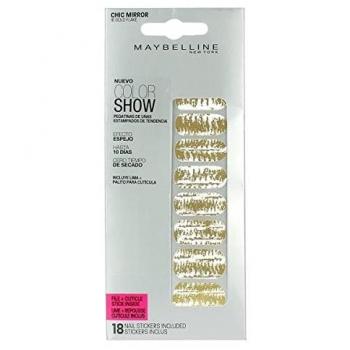 MAYBELLINE COLOR SHOW 16 CHIC MIRROR / GOLD FLAKE con OFERTA 3 X 2 y NAIL STICKERS incluidos