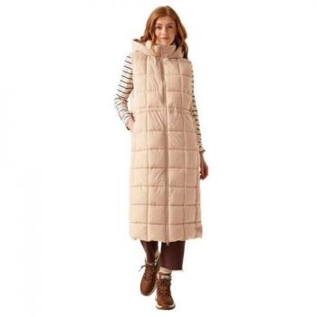 Regatta Women's Water-Repellent Longline Padded Gilet - Warm Taupe, Size 16