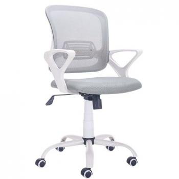 Silla de Oficina Giratoria Perta Color Gris y Blanco