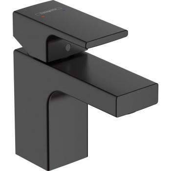 Grifo monomando para lavabo Vernis Blend con desagüe extraíble y emergente, negro mate