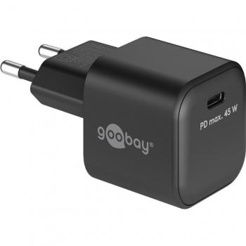 Cargador Rápido USB-C PD Nano 45W GaN Negro