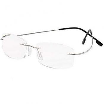 MMOWW Gafas de lectura sin marco gafas de ayuda de lectura ultraligeras unisex, gafas de computadora de titanio con lente de resina