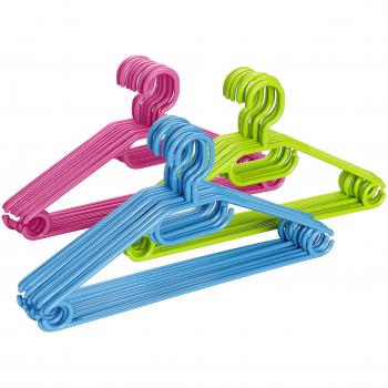 WENKO Percha Tipo Easy juego de 10 - juego de 10, percha para la ropa, Polipropileno, 40.5 x 21 x 0.7 cm, Surtido