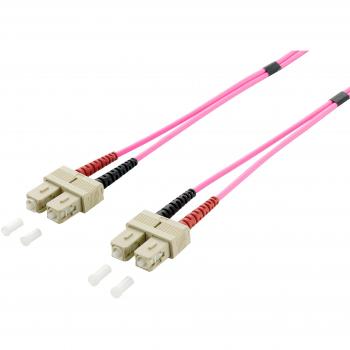 Cable de fibra óptica multimodo dúplex OM4 de 3 metros con conectores LC/SC y especificaciones de 50/125μm, color púrpura