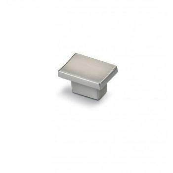 Pomo estampado 8080 cromo mate rectangular de zamak de 25x38 mm
