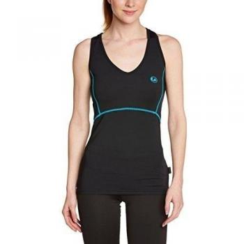 Ultrasport Tank Top - Camiseta para mujer, color negro / turquesa, talla L