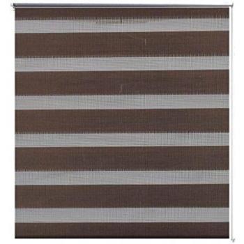 vidaXL Persiana Cebra 140 x 175 cm café contra Sol Vario celosía sujeción Ventana