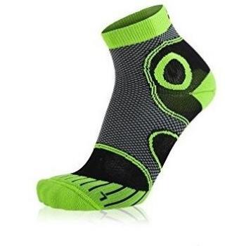 EIGHT SOX Advanced Short Calcetines Running, Unisex Adulto, Negro/Verde, 42-44