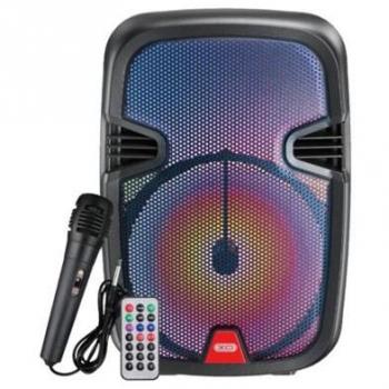 Altavoz Karaoke Bluetooth 5.0 10W TWS con Iluminación RGB y Micrófono con Cable - Negro