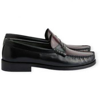 Silbon - Mocasines de mujer de piel granate y negro, talla 36