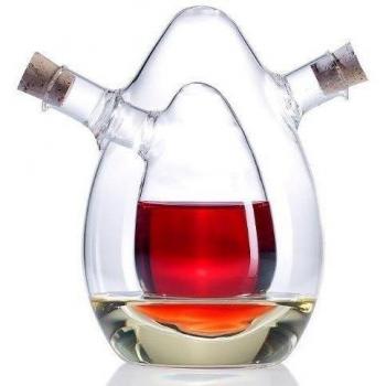 Rosenstein & Söhne Dispensador de aceite: Dispensador de vinagre y aceite 2 en 1 de vidrio