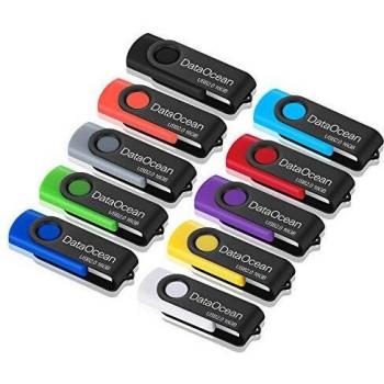 10 Piezas DataOcean 16GB Memorias USB PenDrives Giratoria Pen Drive 16 GB Unidad Flash USB 2.0