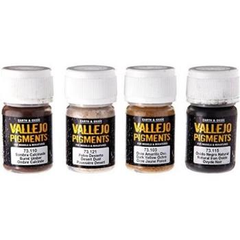 Vallejo - Juego de pigmentos para Polvo y Suciedad, 4 x 35 ml