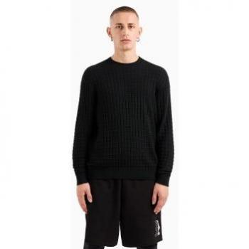 Armani Exchange Men's Black XS Crew Neck Sweater - Round-neck Knitwear