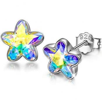 DISSONA Pendientes de Plata 925 para Mujer, SUEÑO DE UNA NOCHE DE VERANO, Regalo para Ella, Cristales de Swarovski, Caja de Regalo de Joyería