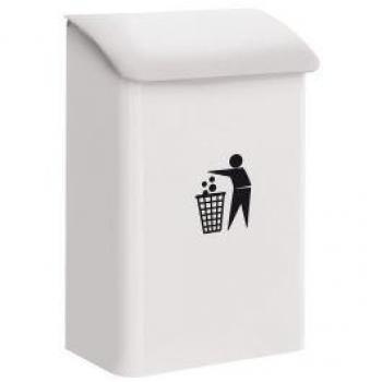 ARREGUI E6101 Papelera Mural de Acero para garajes, interiores y zonas comunes, papelera de garaje, 18 L, blanco