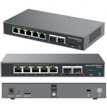 Grandstream GCC6010 Todo en Uno: Router VPN, Firewall NGFW, IP PBX y Switch con Puertos Configurables LAN/WAN (Máx. 3 WAN): 2x 2.5Gbps SFP,