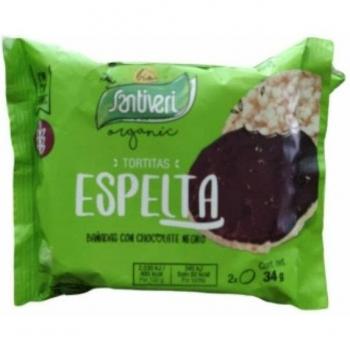 Tortitas de Espelta con Chocolate Negro Bio Santiveri - Pack 3x2 Unidades (3x34g)