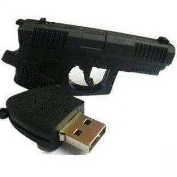 Pistola USB Memory Stick 4 gb Gun revólver Gadget 2.0 Flash Drive divertido regalo nuevo. excl. de woc