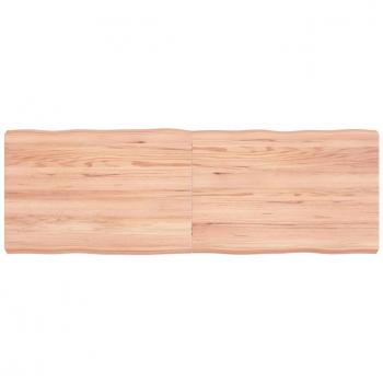 Tablero de mesa de madera tratada de roble sin tratar, color marrón claro, dimensiones 120x40x(2-6) cm con borde natural