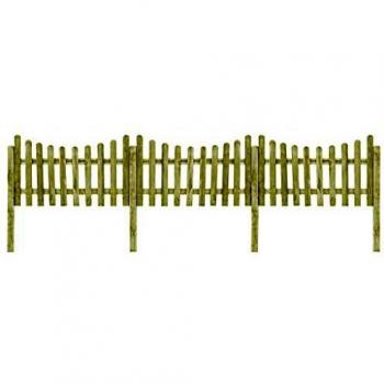 vidaXL Valla de Jardín con 4 Postes Madera de Pino Impregnada 510x100 cm Cerca Exterior