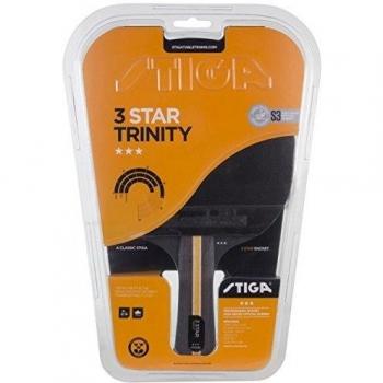 STIGA Trinity 3-Star Pala de Ping Pong, Negro/Rojo