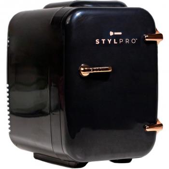 Frigorífico de Belleza Negro Stylpro con Acabado Plateado