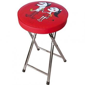 Laroom Taburete, Acero Inoxidable Legs y PlyMadera-PVC Cushion, Rojo