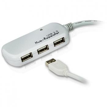 ATEN - Cable extensor USB 2.0 de 12 m con hub de cuatro puertos