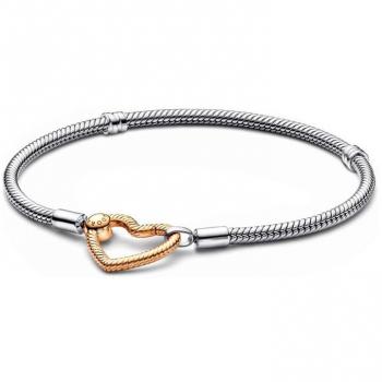Pulsera Pandora Moments Cadena de Serpiente para Mujer con Cierre Corazón 569539C00