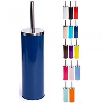 MSV Escobilla de Inodoro de Acero Inoxidable con depósito en Color Azul