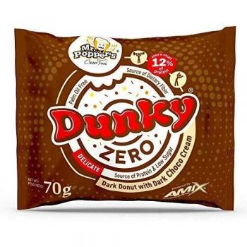 AMIX - Snack Saludable - Dunky Zero en Pack de 20 Rosquillas - Aporte de Proteínas y Carbohidratos de Lenta Absorción - Contiene Fibra - Sabor Black Cookie y Chocolate Blanco