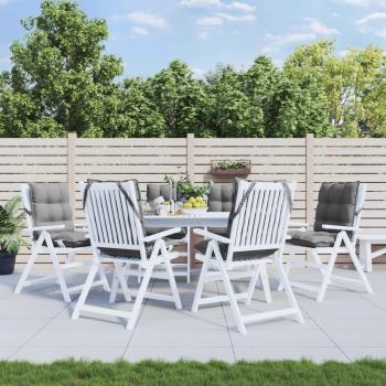 Cojines de silla de respaldo bajo 6 piezas tela Oxford gris