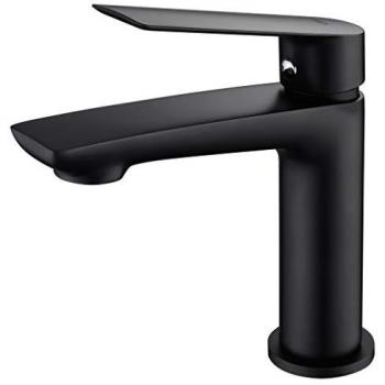 Grifo de lavabo MICE COLLECTION Monomando grifería de baño Mezclador Baño agua Fría/Caliente Color Negro Mate IMEX Serie LUXOR BDX023-1NG
