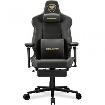 Silla Gaming Ergonomía Cougar Armor Evo S Gold, Piel de PVC, Reposabrazos Ajustables, Respaldo 160°, Espuma Alta Densidad, Base 5 Estrellas
